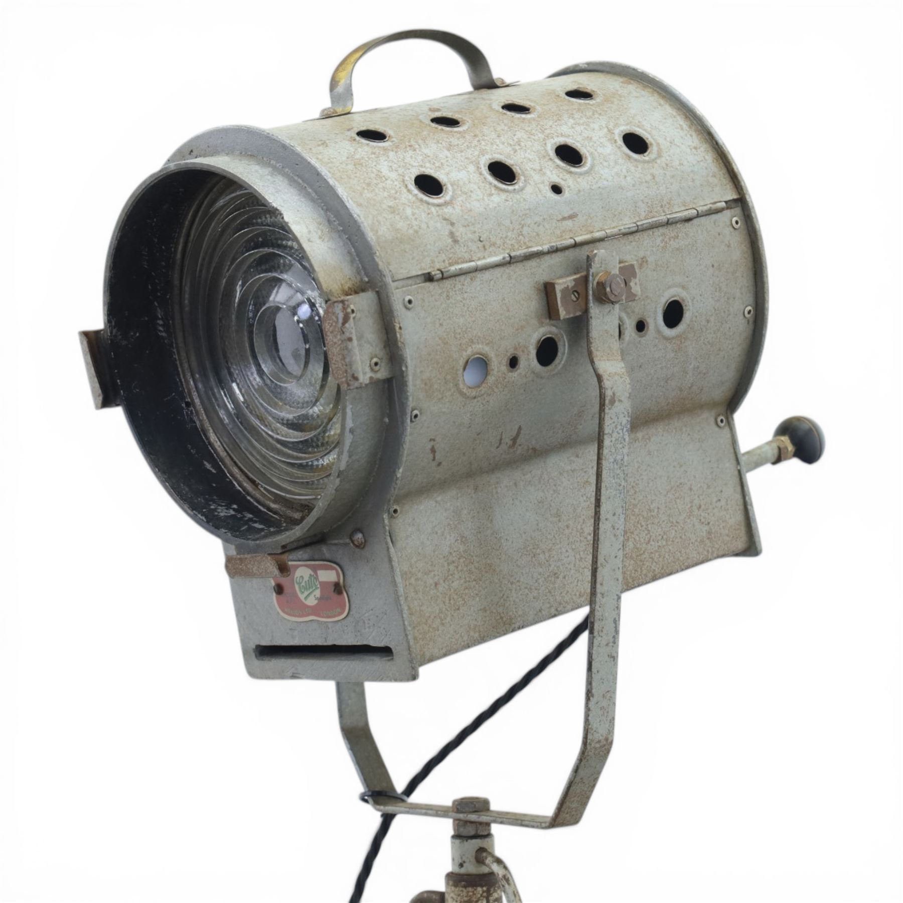 Helios London Ltd - The 'Cute' spotlight lamp, adjustable spotlight head, raised on a metal base with tripod feet