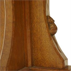 Mouseman - 1950s oak coffee table, octagonal adzed top on cruciform base and sledge feet, carved with mouse signature, dated 1956 and engraved 'Sylvia' to the top edge, by Ken Almack of the workshop of Robert Thompson, Kilburn

Notes:
Made by Ken Almack at the Robert Thompson workshop, Kilburn, where he trained and worked as a Mouseman craftsman; brother of Colin ‘Beaverman’ Almack, who later established his own workshop. The table was made for Sylvia to mark their engagement in 1956, prior to their marriage in 1957.

Provenance: The estate of Ken Almack; Tennants Auctioneers, 20th Century Design, 5 October 2024.