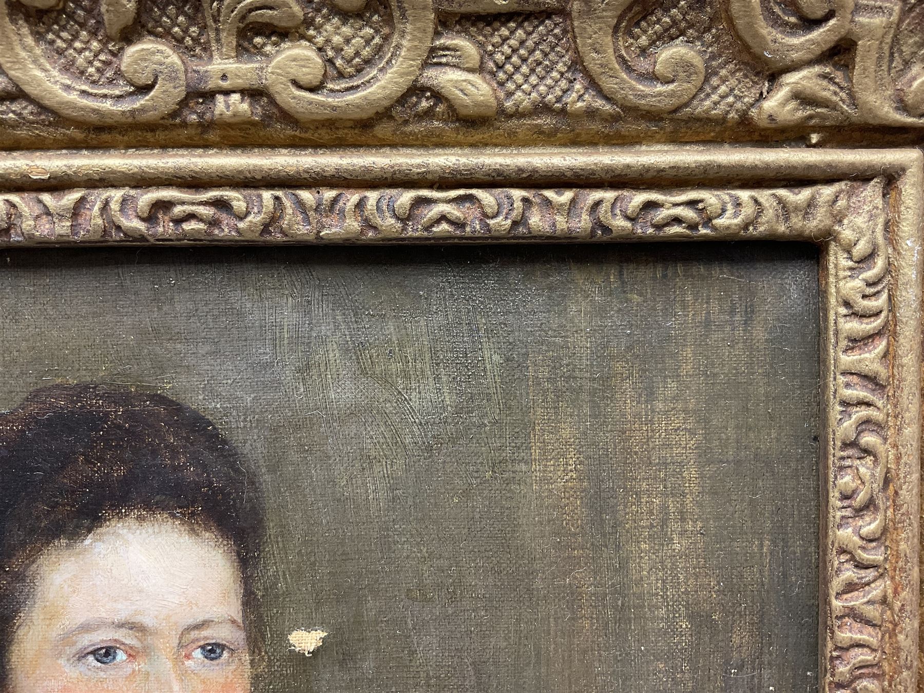 Theodore Blake Wirgman (British 1848-1925): Portrait of a Lady in her Study, oil on canvas signed 35cm x 24cm 