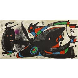 Joan Miro (Spanish 1893-1983): 'Miro Escultor Great Britain', chromolithograph pub. Poligrafa Obra Grafica 29th Sept. 2009, 20cm x 40cm with certificate (unframed)