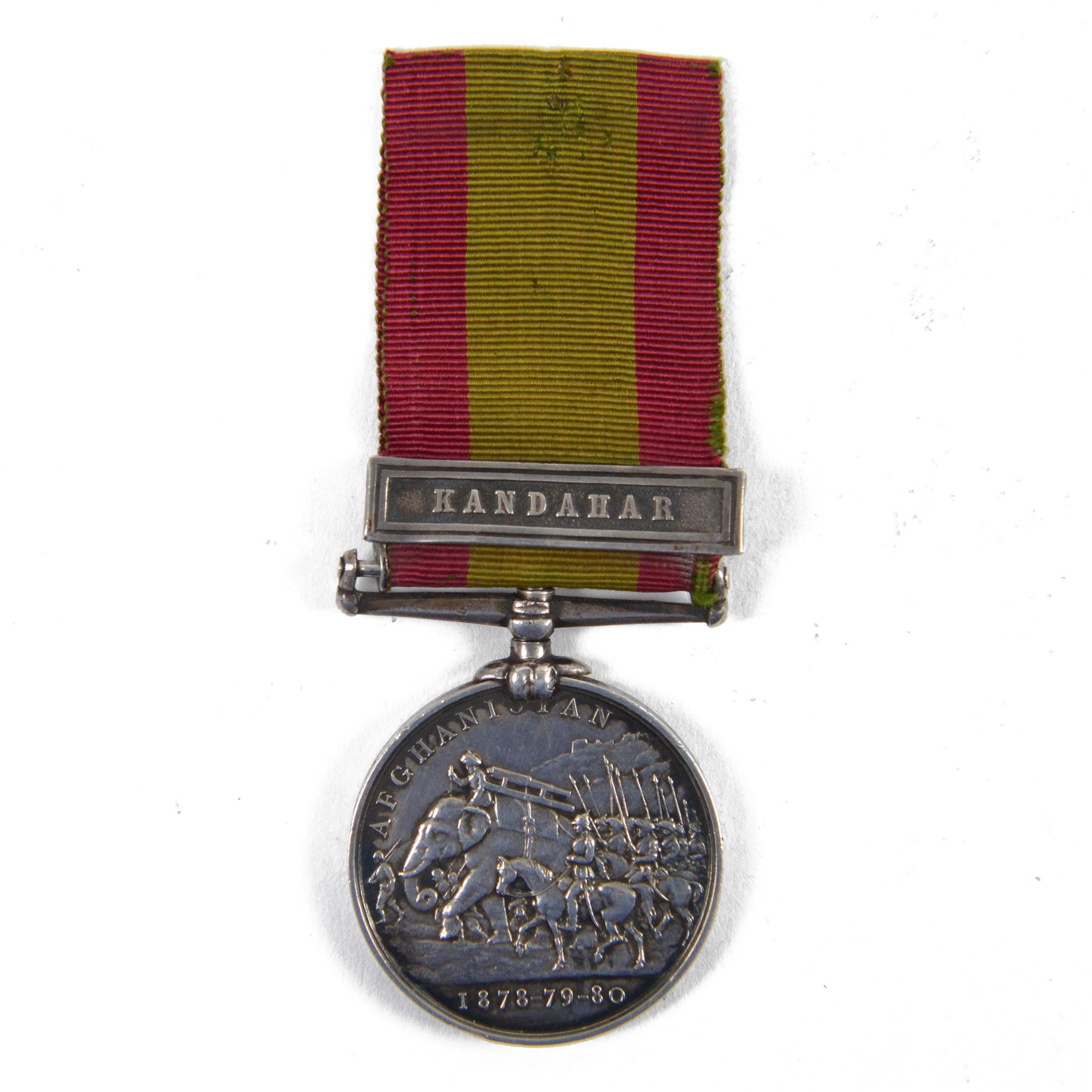 Victoria Second Afghan War medal with Kandahar clasp, name erased