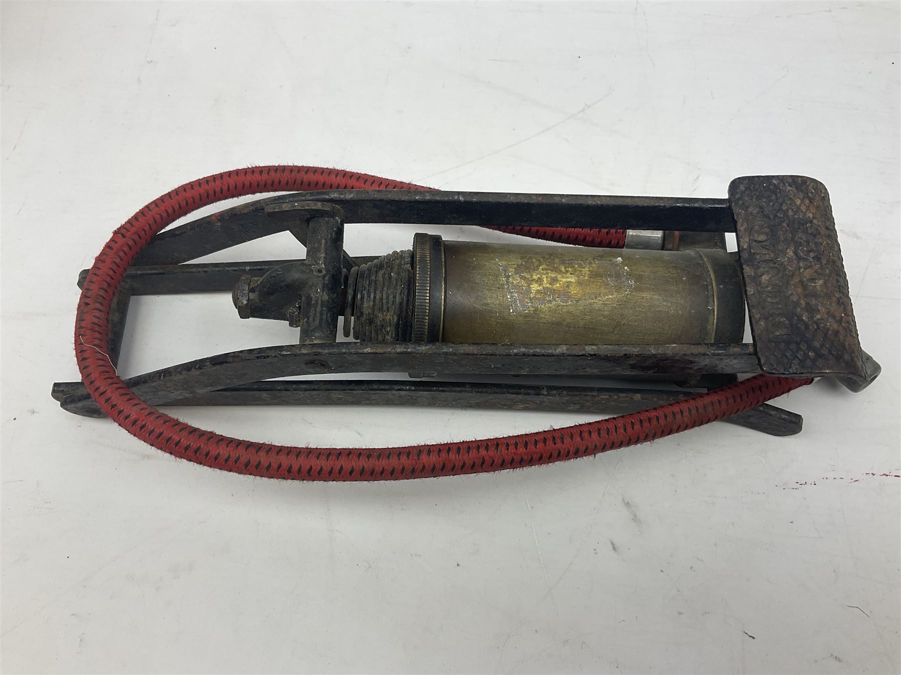 Bugatti cast iron sign with a red background, Shell Oil cast iron sign with gold background, together with Land Rover oil can, motorist warning lamp & torch tool kit and other motoring items 