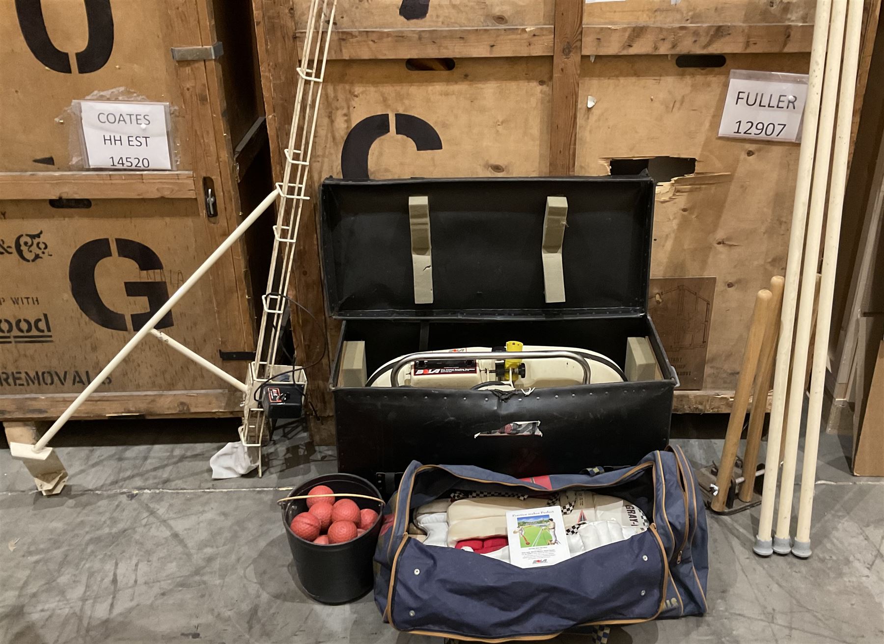 Bola Cricket bowling ball machine, cased with tripod legs and accessories - THIS LOT IS TO BE COLLECTED BY APPOINTMENT FROM DUGGLEBY STORAGE, GREAT HILL, EASTFIELD, SCARBOROUGH, YO11 3TX