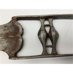 Indian thrusting dagger Katar the 25cm blade with swollen point and central rib, in leather covered wooden sheath L45cm overall