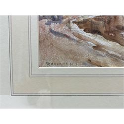 Rowland Henry Hill (Staithes Group 1873-1952): Cowbar Nab from Seaton Garth - Staithes, watercolour signed 24.5cm x 34cm 
Provenance: with T B & R Jordan Fine Art Specialists, Stockton on Tees; with Walker Galleries, Harrogate, label verso