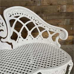 Victorian style aluminium bench in a white finish 
