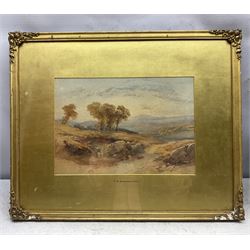 Attrib. Thomas Miles Richardson II (British 1813-1890): Path Over the Grasslands, watercolour unsigned 23cm x 33cm; English School (Mid 19th century): Picnic Beside the River, watercolour faintly signed with monogram 'WA', 21cm x 29cm (2)