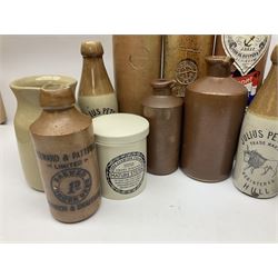 Julius Peters Hull stoneware bottle and a collection of other stoneware advertising bottles, jars and flagons etc