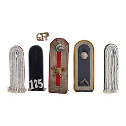 WWII German shoulder boards, including Luftwaffe example, Fire Brigade, Hitler Youth etc 