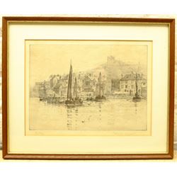 Rowland Langmaid (British 1897-1956): 'Whitby', drypoint etching signed and titled in pencil 20cm x 27cm