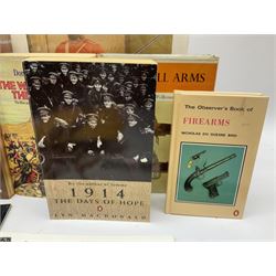 Sixteen books/booklets on guns and shooting including 1969 Holland & Holland Catalogue; two Gunmark Guides to Good Shooting; Shooters Bible 1972 etc; and small quantity of militaria books