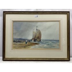 J Lockhart Barker (British 19th exh.1898-1930): Rothesay Fishing Boats off the Scottish Coast, pair watercolours signed 35cm x 59cm (2)