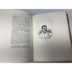 W.G. Grace - Cricket. 1891. Signed limited edition No.78/652. Re-bound in half leather with gilt panelled spine, marbled boards and end papers.
