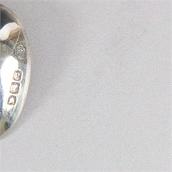 Set of six late Victorian silver apostle spoons and sugar tongs, hallmarked Robert Stebbings, London 1897, in fitted cased with silk and velvet lined interior