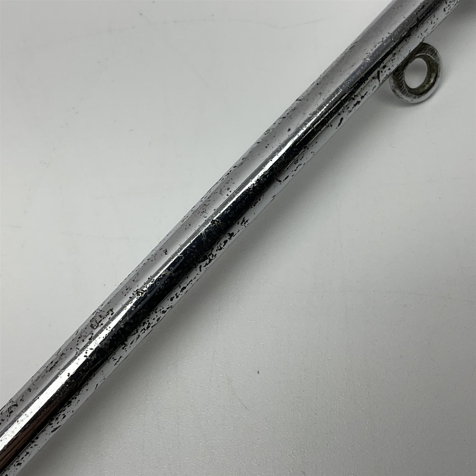 WW2 German chromium plated car pennant mounting pole with two fixing eyes L42.5cm including threaded fixing bolt
