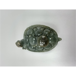A Chinese carved jade tortoise, L10cm. 