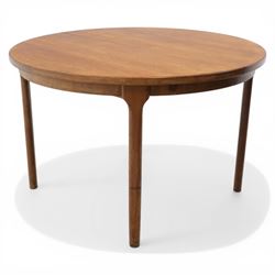 A H McIntosh & Co of Kirkcaldy - teak circular top with moulded edge enclosing butterfly l...