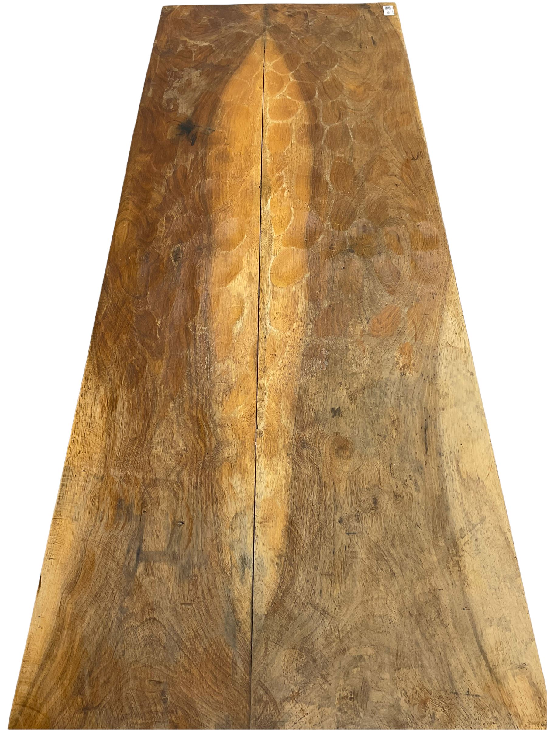 Yorkshire walnut Squirrelman sideboard, adzed top, carved squirrel signature
