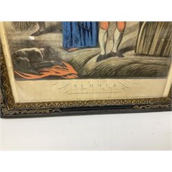 After John Collet (British 1725-1780): 'Spring' and 'Summer', pair mezzotints with hand colouring pub. 1779 and 1800, respectively 36cm x 25cm (2)