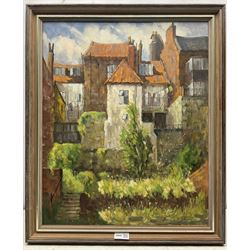 Donald Gray Midgely (British 1918-1995): Cottages at Robin Hood's Bay, oil on board signed and dated '75, 55cm x 45cm