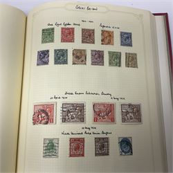 Mostly Great British Queen Victoria and later stamps, including penny black with red MX cancel, 1840 two pence blue with red MX cancel, imperf penny red with black MX cancel, perf penny reds, various Queen Victoria surface printed issues, King Edward VII two shillings sixpence and five shillings, King George V seahorses with values to ten shillings, King George VI with ten shilling dark blue used, Queen Elizabeth II pre and post decimal etc, housed in 'The Simplex Blank Album'