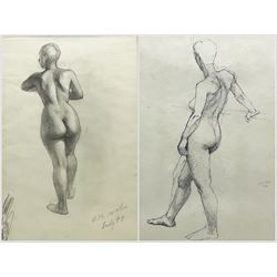Anne Isabella Brooke (British 1916-2002): Female Nude Life Study's, one pencil the other pen and ink signed, dated '77 and '94 max 49cm x 36cm (2)
Notes: painter and teacher born at South Crosland, Yorkshire principally known for her landscape oils. She attended Chelsea School of Art 1937-39, Huddersfield School of Art 1939-41 and London University. Lived in Harrogate