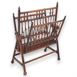 Arts and Crafts mahogany magazine stand, in the manner of Christopher Dresser, folding mag...