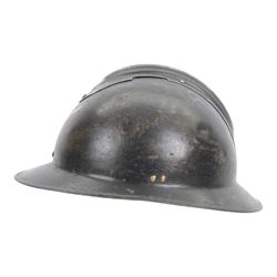 French Vichy Milice adrian helmet with white painted mark to the front, without liner, 
