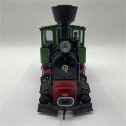 LGB (Lehmann Gross Bahn) G scale, gauge 1 0-4-0 tank locomotive, no 2774, in green, red and black livery, unboxed