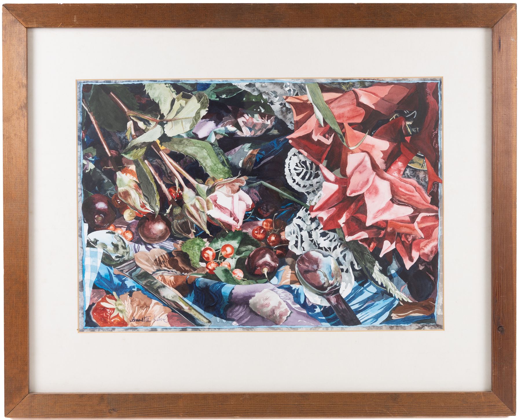 Annette Kane (British 1955-): 'Two Spoons' and Still Life of Tulips, two watercolours signed, one titled verso, 33cm x 48cm and 55cm x 74cm (2)