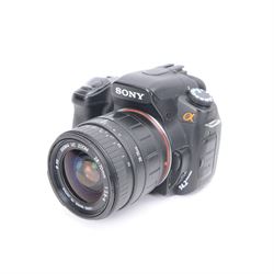 Three Sony Alpha A350 SLR camera bodies, serial nos. 2314724, 2318670 and 2251455, with three lenses comprising Sigma 28-70mm 1:2.8-4 zoom lens, Tokina AF SD 28-70mm 1:3.5-4.5 lens and a Tokina 35-300mm 1:4.5-6.7 lens, in a Inoepman carry case