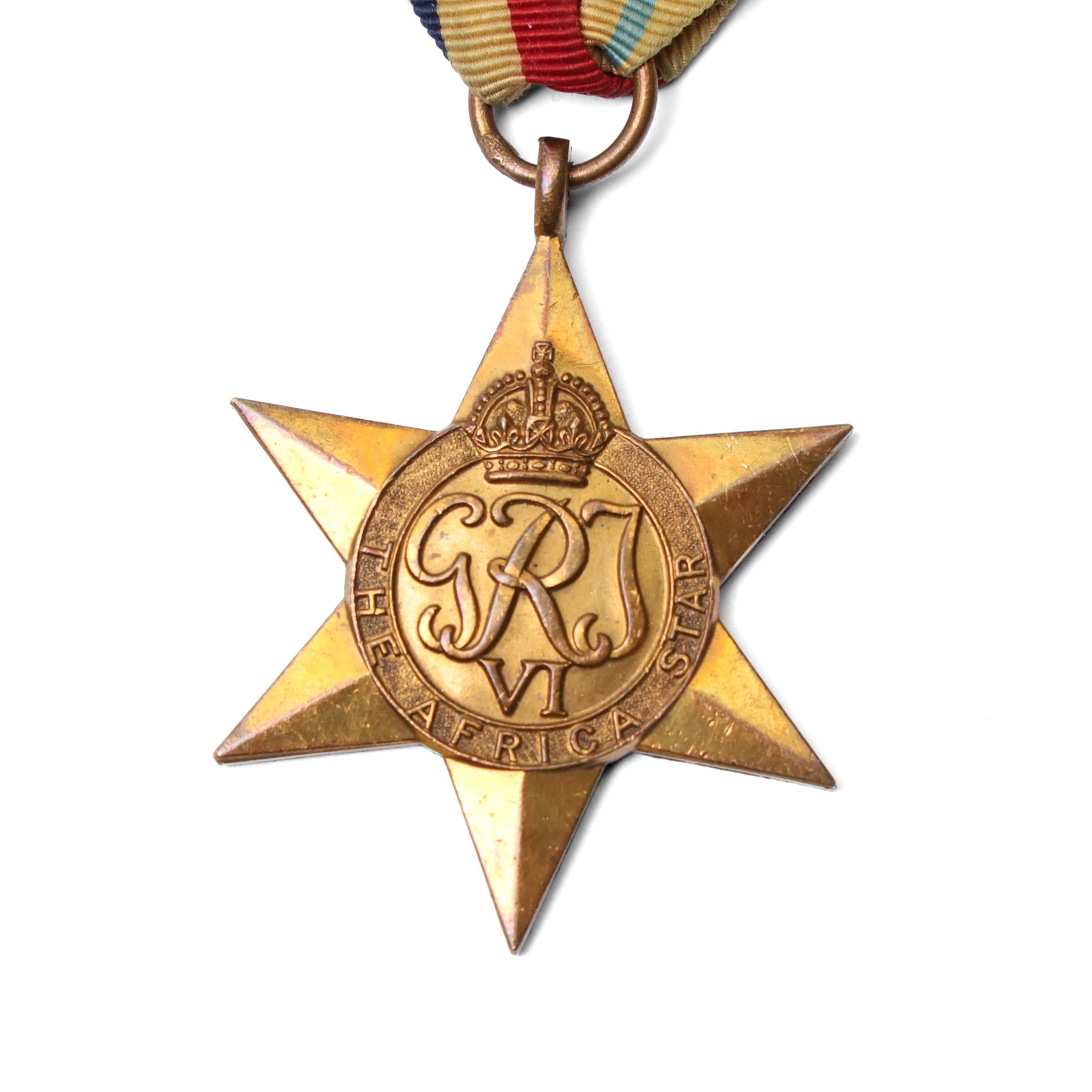 Group of five WWII medals comprising War Medal, 1939-1945 Star, Africa Star with 8th Army clasp, Italy Star and France and Germany Star, another group of War and Defence Medals, 1939-1945 Star and Africa Star, and a copy of the New Testament from George VI inscribed Leonard John Green, 3525653, RAOC, REME 1942, Att Black Watch 1944 and 1945 and Lee Enfield rifle number K91476