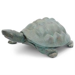 Bronze modelled as a tortoise, W36cm 