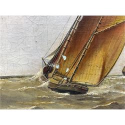 Edward King Redmore (Hull 1860-1941): Two Boats off the Coast, oil on board unsigned 47cm x 54cm