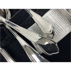 George Butler of Sheffield canteen of stainless steel cutlery in fitted case, W38cm