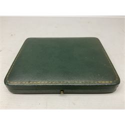 Mid-century cased set of six David Anderson guilloche and gilt coffee spoons, with enamelled bowls and handles stamped 'D.A', scales mark, '9255', 'Norway' and 'Sterling'