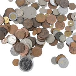 Approximately 34 grams of Great British pre-1920 and approximately 5 grams of pre-1947 silver coins, together with a Queen Elizabeth II 2005 'Trafalgar' five pound coin, three French banknotes, and further coins