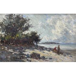 Lester Sutcliffe (British 1848-1933): 'Sketch at Grange-over-Sands', oil on canvas signed ...