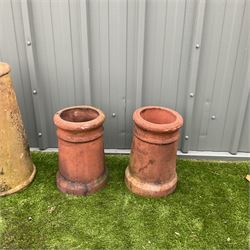 Set of four terracotta chimney pots  - THIS LOT IS TO BE COLLECTED BY APPOINTMENT FROM DUGGLEBY STORAGE, GREAT HILL, EASTFIELD, SCARBOROUGH, YO11 3TX