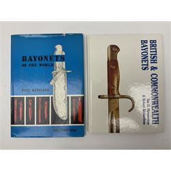 Five reference books on swords and bayonets comprising Skennerton & Richardson: British & Commonwealth Bayonets; Paul Keisling: Bayonets of the World; Leslie Southwick: The Price Guide to Antique Edged Weapons; J. Anthony Carter: Allied Bayonets of World War Two; and Les Armes Blanche (5)