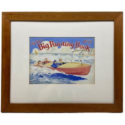 Madge Williams (British 1903-1986): 'My Baby's Got Rhythm', gouache signed together with 'Walkers Big Painting Book Number 12' 'Bumping Boats' 'Attracted to Bouys' and 'I See the Sea Now', set of four original gouache 1950's style postcard illustrations unsigned max 22cm x 31cm (5)