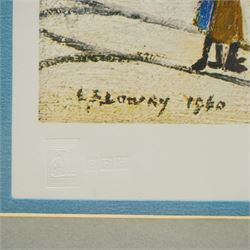 Laurence Stephen Lowry RBA RA (Northern British 1887-1976): 'Ferry Boats', limited edition offset lithograph in colours signed in pencil with Fine Art Trade Guild blindstamp, pub. Venture Prints Ltd., Bristol 1972, from the edition of 500, 34cm x 42cm 