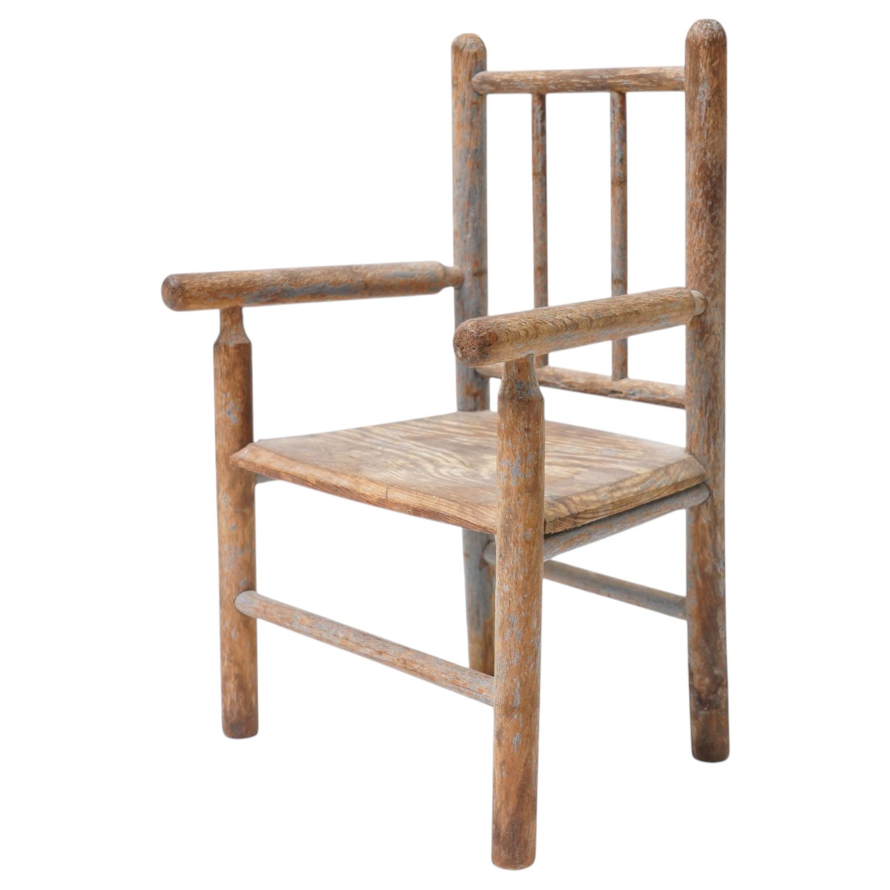 Miniature chair and Indian lacquer box, chair H27cm (2)
