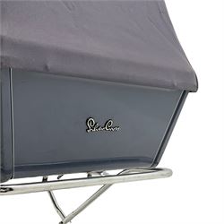 Silvercross pram, in light blue finish on chromed metal frame