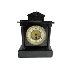 French timepiece mantle clock in a Belgium slate case.