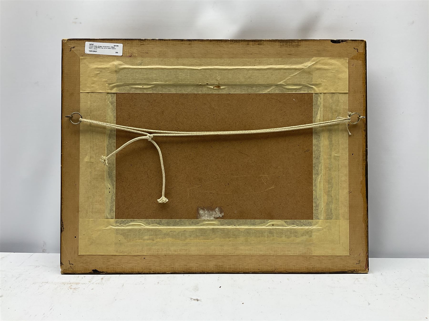 Vincent Selby (British 1919-2004): Village scene - Frosty Morning, oil on board signed 19cm x 29cm