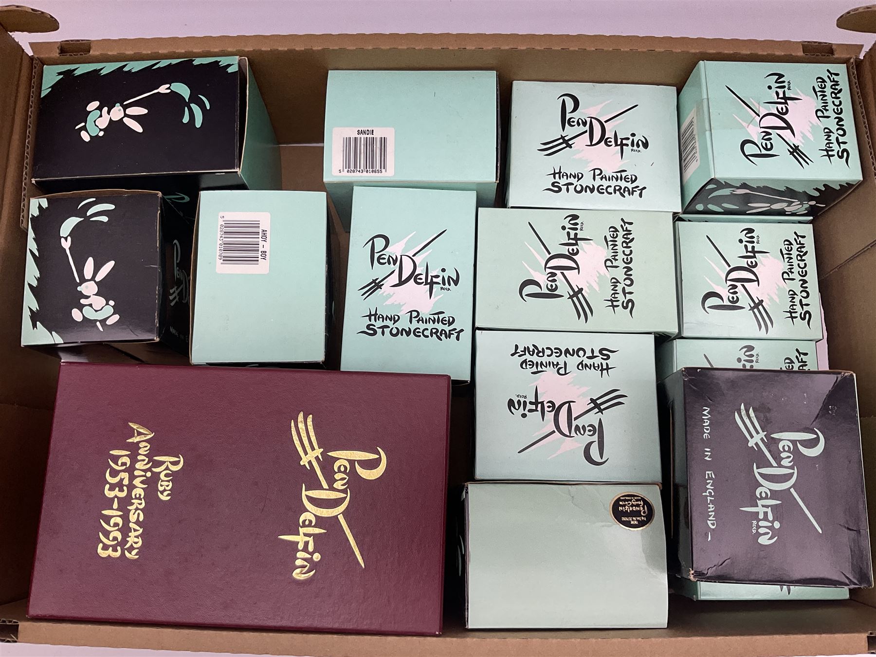 Extensive collection of Pendelfin rabbits and stands, to include Betsy Barge, Fruit Shop, Uncle Soames, Event Piece etc, many with original boxes 