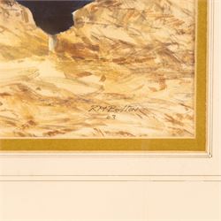 Richard Bolton (British 1950-): Chickens and Cows, watercolour signed and dated '03, 30cm x 24cm; Ray Canham (British 20th Century): 'The Forgotten Gate', gouache signed and dated '85, titled on the mount 27cm x 37cm (2)