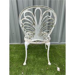 Cast aluminium circular garden table and four chairs - THIS LOT IS TO BE COLLECTED BY APPOINTMENT FROM DUGGLEBY STORAGE, GREAT HILL, EASTFIELD, SCARBOROUGH, YO11 3TX