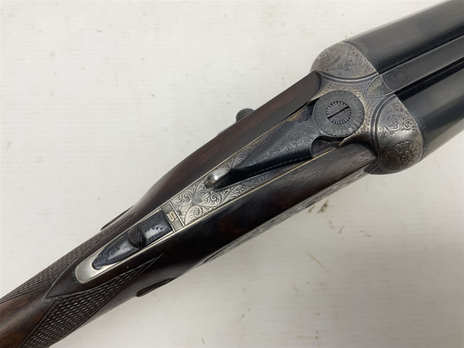 SHOTGUN CERTIFICATE REQUIRED - Spanish Laurona 12-bore double barrel side-by-side sidelock ejector sporting gun with 70cm (27.5